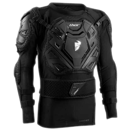 Schwarze Motocross Protektorenjacke, die mit einem einzigen Teil den ganzen Oberkörper schützt