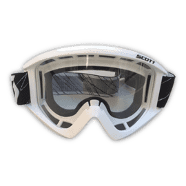 Weisse Crossbrille von Scott, das günstigste Modell im Brillen-Sortiment der MX-Academy