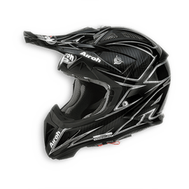 Schwarzer MX Helm von Airoh, einer Marke, die die MX-Academy in zwei Qualitätsstufen empfiehlt